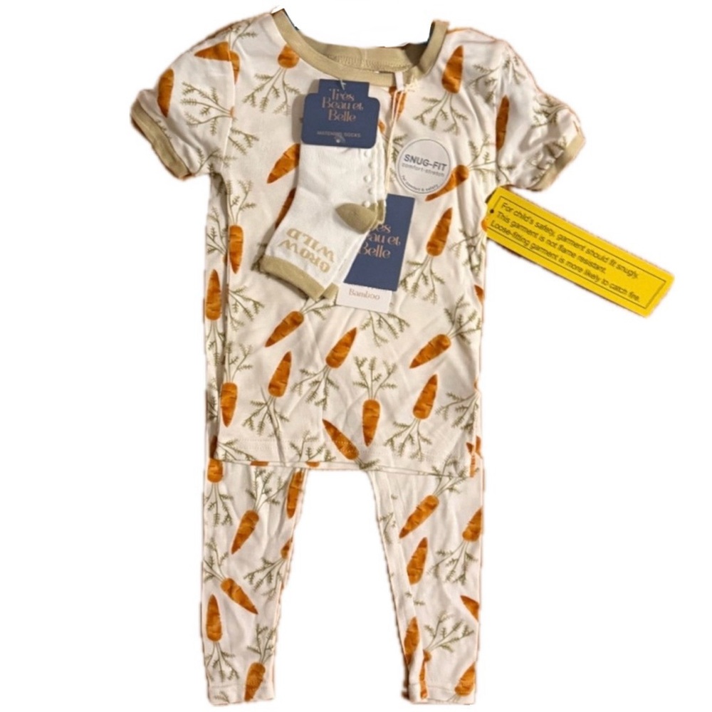 SUPER SOFT Très Beau et Belle Premium Little Boy 3 Piece Easter Pajamas Set